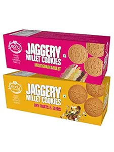 Early Foods Assorted - Dry Fruit & Multigrain Millet Jaggery Cookies, 2 X 150 g