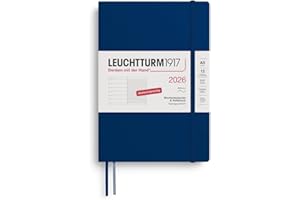 ‎LEUCHTTURM1917 LEUCHTTURM1917 372501 Wochenkalender & Notizbuch Medium (A5) 2026, 12 Monate, Softcover, Marine, Deutsch