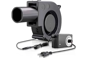 Tiardey Radialventilator 240 V, Verstellbarer Wechselstrom-Radialventilator mit Drehzahlregler, Gebläse, 97 mm, Turbinengebläse für Heizungen, Grill, Grill, Picknick