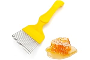 MKEMKA Edelstahl Entdeckelungs Gabel, Entdeckelungsgabel Honig Kamm Bienen Gabel Imkereiausrüstung Zubehör Imker Bienenzucht Werkzeug mit 21 Zinken