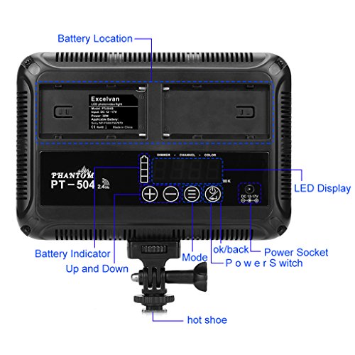 Excelvan PT-504s clairage Photographique 504 pcs LED 5600K 3600LM Lampe Vid o sur Cam ra avec Panneau Toucher pour Nikon Canon Pentax JVC DSLR Cam scope DV reviews Excelvan PT-504s clairage Photographique 504 pcs LED 5600K 3600LM Lampe Vid o sur Cam ra avec Panneau Toucher pour Nikon Canon Pentax JVC DSLR Cam scope DV