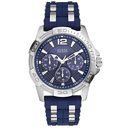 Guess Herren-Armbanduhr XL Analog Quarz Kautschuk W0366G2 Guess Herren-Armbanduhr XL Analog Quarz Kautschuk W0366G2