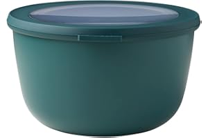 Mepal - Multi Bowl Cirqula Round - Contenitori Plastica con Coperchio - Adatto come contenitore ermetico per Frigo, microonde, Congelatore e piatti da portata - Ciotole Cucina - 2000 ml - Nordic Pine