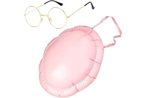 BHGT 1x Aufblasbarer Bauch und 1xWeihnachtsmann Brille Aufblasbarer Buckel Nikolaus Weihnachtsmann Kostüm Weihnachtsmann Bauch Bierbauch Schwangere Zubehör für Motto Party Karneval Weihnachten Cosplay