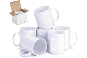 Ayn Al Madina White Sublimation Mugs 11 oz - Sublimation Cups Coated Cup Heat Press Printing Mugs with Free Smash Proof Box (6)