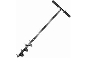 CNSTZX Handerdbohrer 60-85cm Einstellbarer, ø10cm Erdlochbohrer mit Abnehmbarer rutschfestem Griff für das Setzen von Zaunpfählen, Einpflanzungen, Garten Pflanzbohrer Pfahlbohrer Erdbohrer Pflanzbohrer