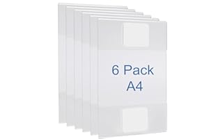 LELADY JEWELRY A4 Soporte Acrílico para Pared (6 unidades) Soporte Adhesivo de Pared, Expositor Adhesivo de Pared Transparentes, Soporte para Letrero Transparente sin Perforaciones