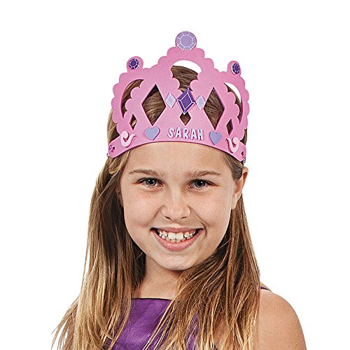 12 x Kronen aus Moosgummi zum Basteln Mädchen Prinzessin Party Geburtstag Buchstaben Bastelset DIY - 2