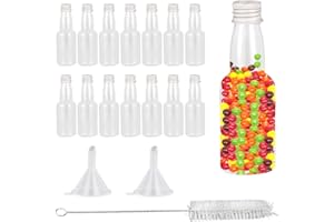 CHEVVY 15 pcs Mini Frascos de Plástico Botellas de Licor 60ml Frascos para Auto-llenado Mini Botellas Vacías Botellas de Plástico para Licor Schnapps Aceite o Manualidades