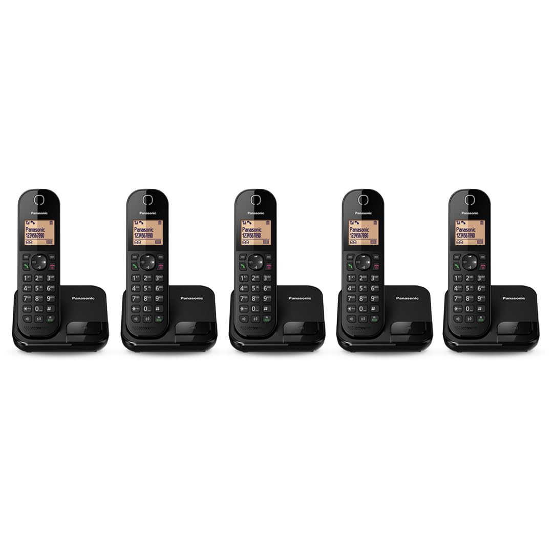 Dee Vee Original Easy Wireless Intercom 5 Lines with Caller ID & Speaker Phone (Black)