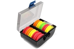 Atrumly Lot d'enrouleurs de ligne de pêche en mousse EVA dans une boîte de rangement pour pêche en mer avec aiguilles fixes Couleurs assorties pour garder vos bas de ligne de pêche organisés