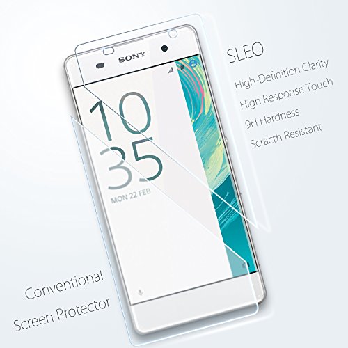 Sony Xperia XA Panzerglas, SLEO Premium Film Displayschutzglas Taktil Ultra Transparent & Robust (9H) Perfekte Kratzfest Unsichtbare Tempered Glass Screen Protector schutzfolie für Sony Xperia XA – 2 Pack - 4