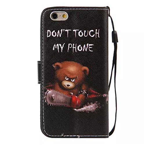 Mo-Beauty® Apple iPhone 6 Plus/6S Plus Leather Case [Free Tempered Glass Screen Protector] With Hand Wrist Strap,Colorful Pattern Design Flip PU Leather Wallet Card Slot Stand Case Cover For Apple iPhone 6 Plus/6S Plus 5.5