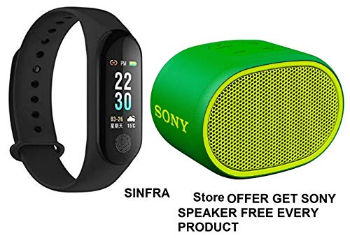 POPPEY M3 Smart Band Fitness Tracker Watch Heart Rate with Activity Tracker Waterproof Body Functions Like Steps Counter, Calorie Counter, Blood Pressure, Heart Rate Monitor LED Touchscreen