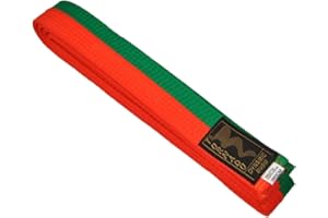 ‎TEKKA BUDO TEKKA BUDO Kampfsport Gürtel mittig geteilt 2-farbig - Budogürtel halb halb gestreift, Karate, Judo, Taekwondo, Ju-Jutsu - Länge 220 bis 330 cm