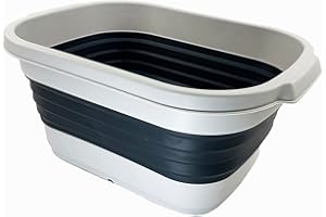 SAMMART 13L Collapsible Tub - Portable Outdoor Picnic Basket - Space Saving Storage Container (Grey/Slate Grey)