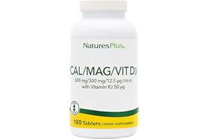 NATURE'S PLUS NaturesPlus Cal/Mag/VIT D3 with K2 - Bone Health Supplement with Calcium, Magnesium, Vitamin D3, K2 - Vegetarian, Gluten Free - 180 Tablets