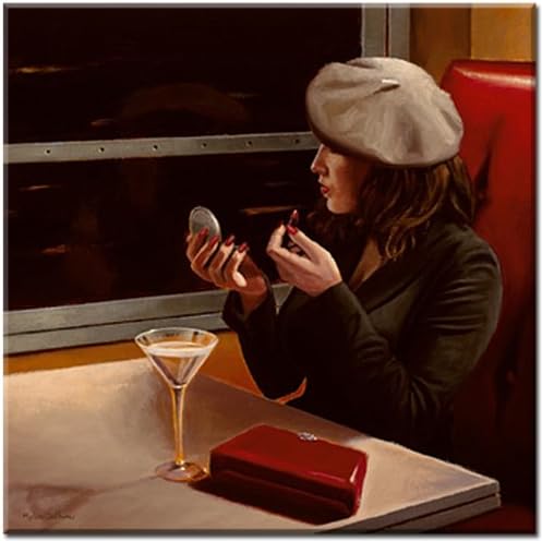 Dry Martini Crop II Wooden Hanging Digital Print on Canvas with Stretcher Frame Art Print Leinwandfertigbild, Size: 60 CM x 60 CM, Twin-New Life people in the city Life / Bar
