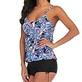 Moserian Damen strickt Schlauch hoch Zwei Stücke Bikini Push-Up Badeanzug Bademode Beachwear