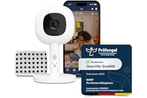 ‎NANIT Nanit Pro Babyphone mit Kamera, Flex-Ständer & Atemband - Baby Kamera mit 1080p Video & Audio, Bewegungs-Alarm, Atmungsmonitor, WLAN, iOS/Android - Weiß