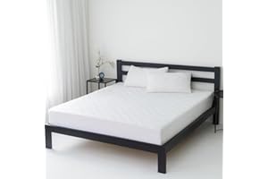 IMFAA Quilted Mattress Protector - Extra Deep Stretch Skirt– Mattress Topper – Anti Allergy and Breathable Fitted Mattress Cover. (White, Super King(182x200+40) Cm)