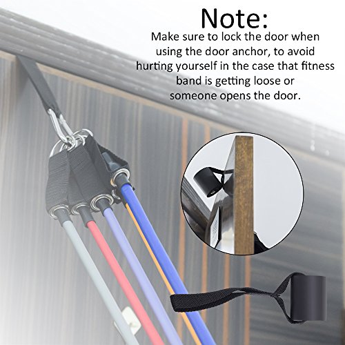 WOLFWILL Elastisch 12pcs Gymnastikbänder Übungsband Wiederstandband Fitnessbänder Set mit Griffe ideal für Sport Training Yoga Heimfitness - 4