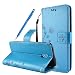 Produktbild Samsung Galaxy J5 2017 (EU-Model) Hülle, Fraelc® Galaxy J5 (2017) Schutzhülle Flip Case mit Kartenfach und Standfunktion Schmetterling Muster Ledertasche für Samsung Galaxy J5 DUO SM-J530F (5,2 Zoll), Blau
