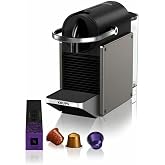 Krups Nespresso Pixie Redesign, Capsule Coffee Machine, Fast Heating System, High Pressure Pump, Easy to Use, Titanium, YY529