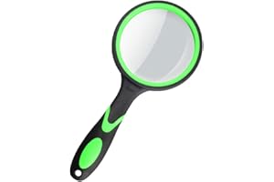 QUANYUCHANG Loupe de Lecture à Main 10 x pour Les Personnes âgées et Les Enfants, loupe épaisse, avec poignée en Caoutchouc antidérapant, idéale pour la Lecture de Petites Impressions Passe-Temps d'observation