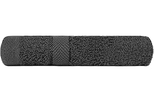 Brentfords Luksusowa pojedyncza ściereczka do twarzy w 100% z bawełny, jakość premium, super chłonny i szybkoschnący ręcznik do twarzy, 30 x 30 cm, szary antracyt