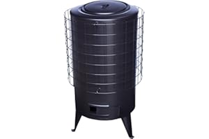 BRICOMIRAS - Estufa de Leña Grande Vitrificada Negra | Calor Hogar hasta 70m² | Fabricada en España, Metal