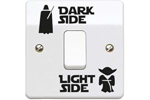 StickerDeen | Dark Side Light Side Light Switch Vinyl Decal Sticker (Kids Room, Man Cave, Home, Boys, Girls, Children, Adults) - UK Made (Black) (Pack of 1)