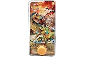Makio Mini jeux d'eau - Jeux d'eau d'anneaux pour filles et enfants - Jeu de Voyage Aguaplay. Water Geme. Aqua Play (Tyrannosaurus Rex orange)