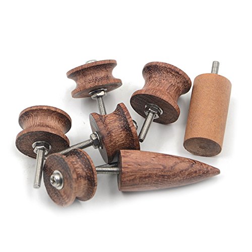 Hrph 7PCS New Leder Burnisher Slicker Holzkante Craft-Werkzeug-Satz Ebony Multi-size Kit Pointe