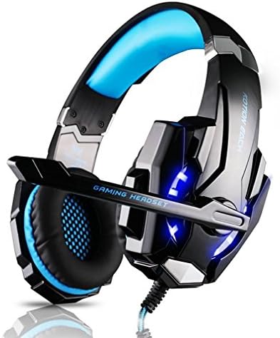 Gaming Headset, KOTION EACH PC Headphones with Mic LED Light Noise Cancelling & Volume Control for PS3, PS4, PC, Xbox One, Xbox 360, Plug & Play for Various Games