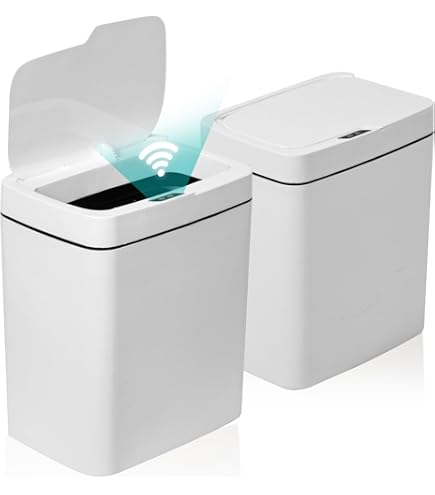Adrinfly Smart Motion Sensor Bathroom Trash Can, Touchless Garbage Bin with Lid in White, 2.6 Gal. SNPH037IN177 - The Home Depot Adrinfly Smart Motion Sensor Bathroom Trash Can, Touchless Garbage Bin with Lid in White, 2.6 Gal. SNPH037IN177 - The Home Depot
