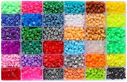 Kehuahsina Children DIY Toys Midi Fuse Beads Size 5mm 4800PCS 24 Color Plastic Box with 2PCS Ironing Paper PERLER BEADS