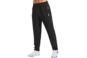 Gaiatiger Pantalon de Jogging pour Homme Pantalon de Survêtement à Séchage Rapide Pantalon Sport pour Homme Training Sportswear avec Poches Zippées