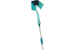 Leifheit Dusty Evo Ragnatore per soffitto, muri e angoli, Togli ragnatele e anti-polvere, Scopa ragnatele con manico allungab