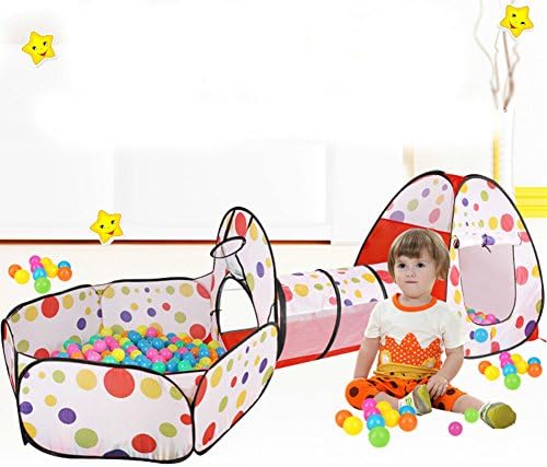 TYCN Baby Crawling Tunnel Tent Ocean Ball 4 Piece Indoor Outdoor Kids Toys Pop-Up Pool Tunnel Children's Play Tunnel Easy Folding Tent (Black Crawling Tunnel + Tent + Ocean Ball Pool + 50PCS Ocean Ball)
