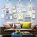 Produktbild Nwn Fotowand Foto Wand Occident Style Sofa Hintergrund Malerei Bilderrahmen Kombination mit Lagerregal, 14 Rahmen, schwarz + weiß (70,9 * 29,1 Zoll) (Farbe : White+Primary Color)