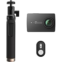 YI 4K Action Camera with Selfie Stick & Bluetooth Remote (Night Black)
