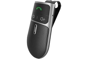 SUNITEC Handsfree Bluetooth Car Kit 5.0,AUTO Power ON,Support Siri Assistant, Voice Guidance, Wireless Hands Free Car kit Bluetooth with Visor Clip,2 Phones Connection Simultaneously- BC920