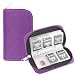 Memory Card Case, WOVTE Portable 8 Pages and 22 Slots SD SDHC MMC CF Micro SD Memory Camera Card Case Holder Pouch Zippered Storage Bag (Purple) RS.1097.00