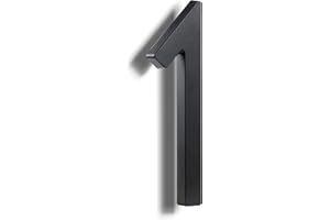 HASWARE Números de casa de ABS elegantes de 6 pulgadas, diseño elegante negro, duradero y fácil de instalar (negro, 1)