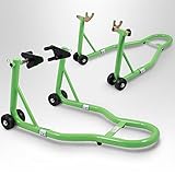 max. Traglast 250 kg BITUXX® Motorradständer hinten & vorn Motorrad Montageständer Transportständer Grün Belastbar bis 250 kg pro Ständer