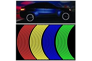 DEALBOX 32 Stripes 4 Colors Fluorescent MTB Bike Car Bicycle Sticker Cycling Wheel Rim Reflective Tape Decal