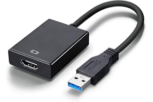 LSYYSL Adapter USB na HDIM, USB 3.0/2.0 do HDIM, 1080P HD Audio Sync, kompatybilny z projektorem XP Notebook TV, do Windows 7/8/10, macOS itp. (czarny)