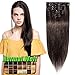 Price comparison product image Clip in Hair Extensions Human Hair Full Head - Normal Weft Real Remy Hair 8 Pieces Straight (20"-70g, 2 Dark Brown)