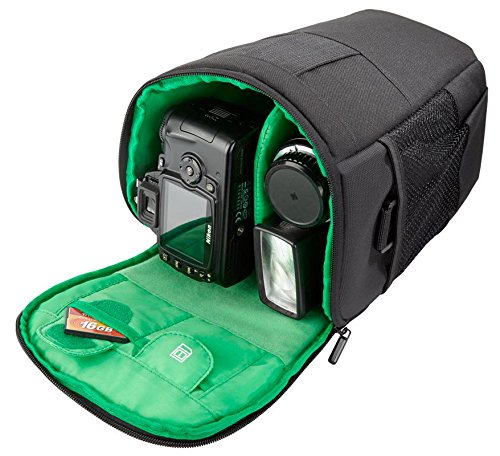 RIVACASE SLR Colttasche – Elegante Tragetasche mit verstellbaren Trennwänden und Zubehörfächern – Schwarz - 2